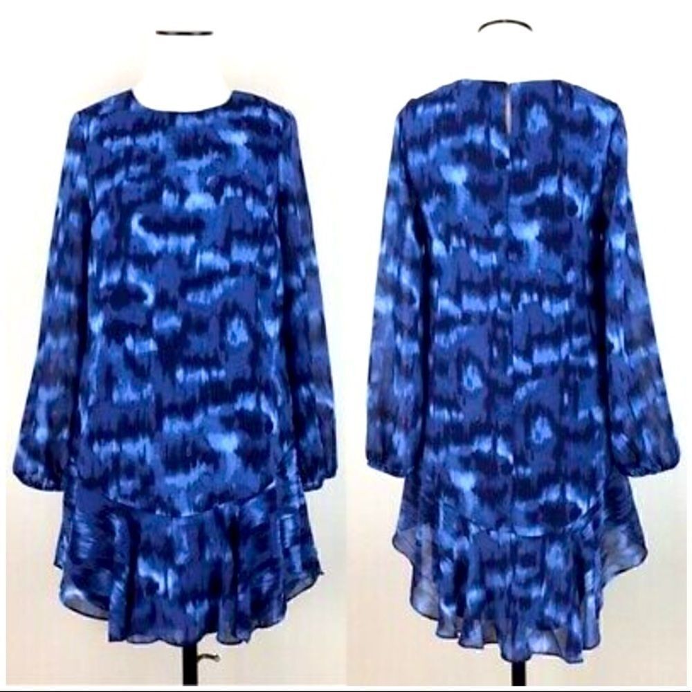 BCBG blue boho shift dress size xs (E1)